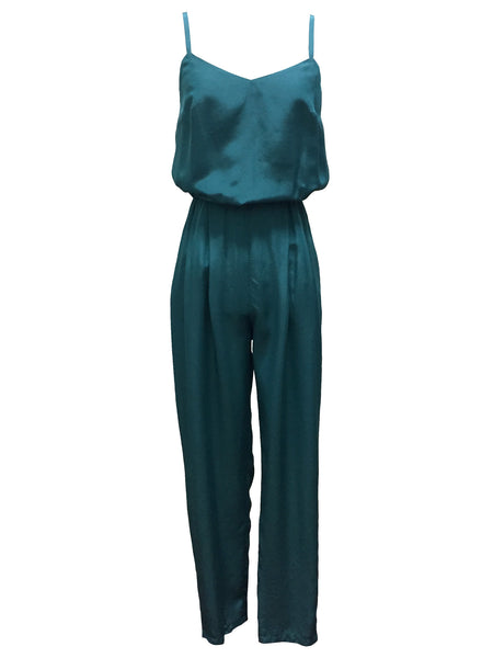 Aquamarine Silk Blend Jumpsuit