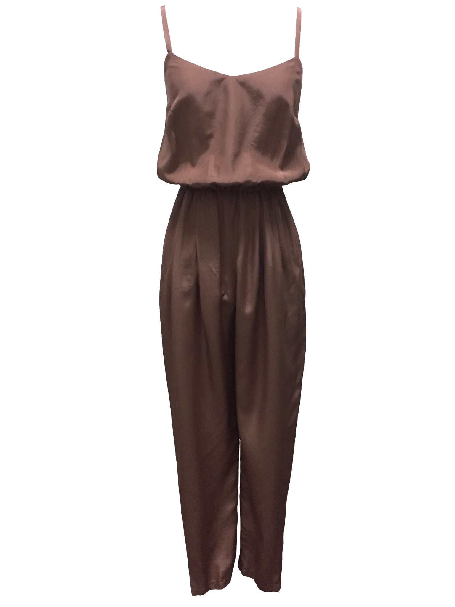 Mocha Silk Blend Jumpsuit