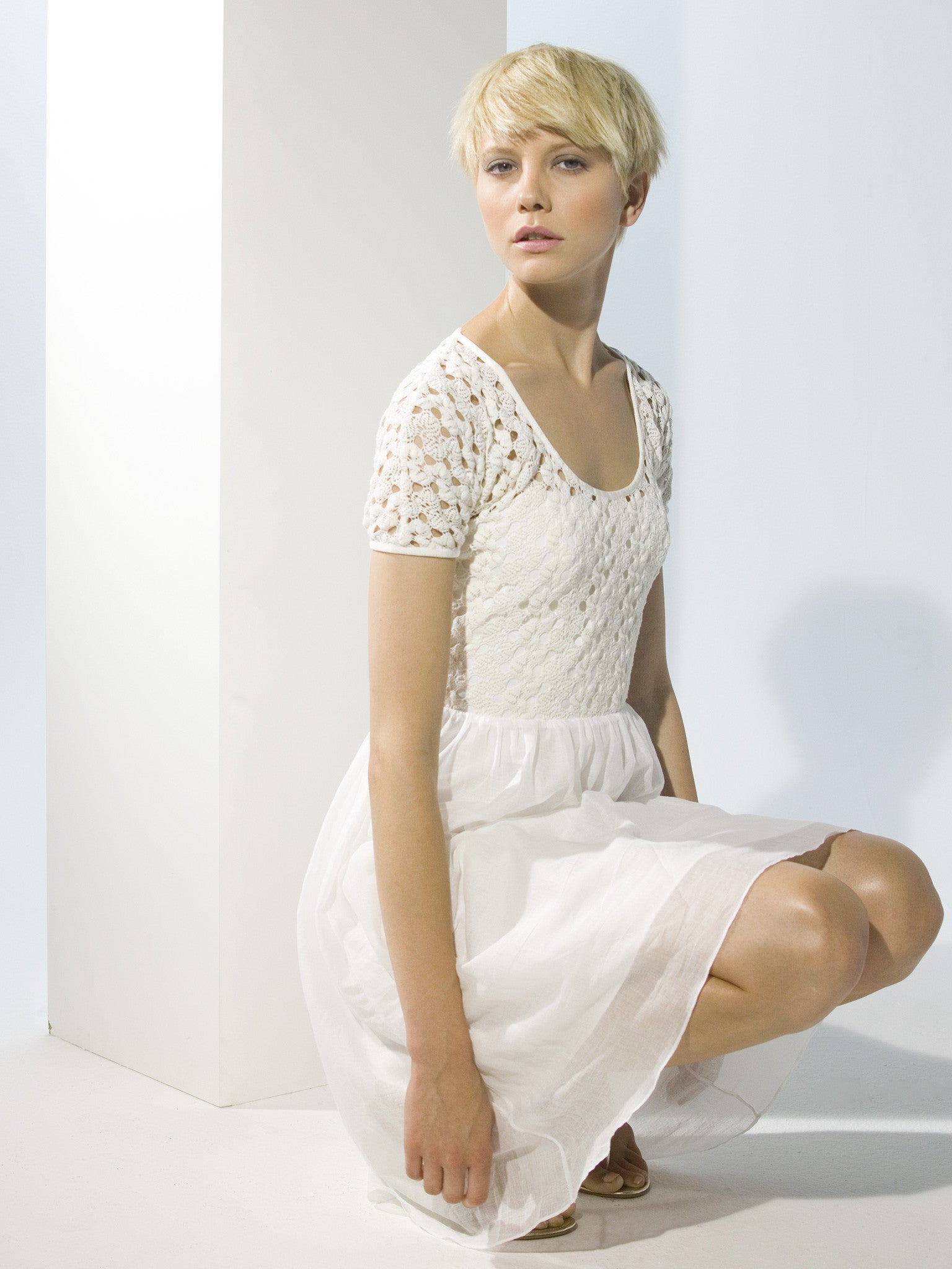 Ecru Cotton Lace Garden Dress