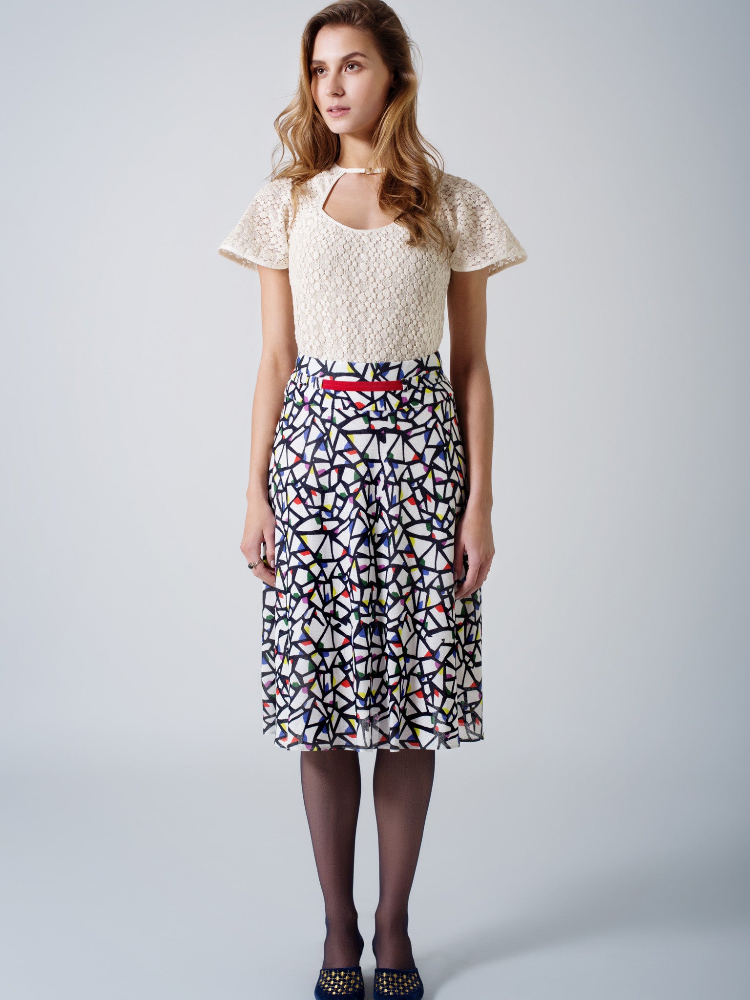 Partridge Print & Lace