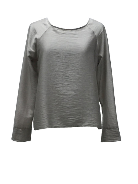 Grey Silk Blend Smart Casual Blouse