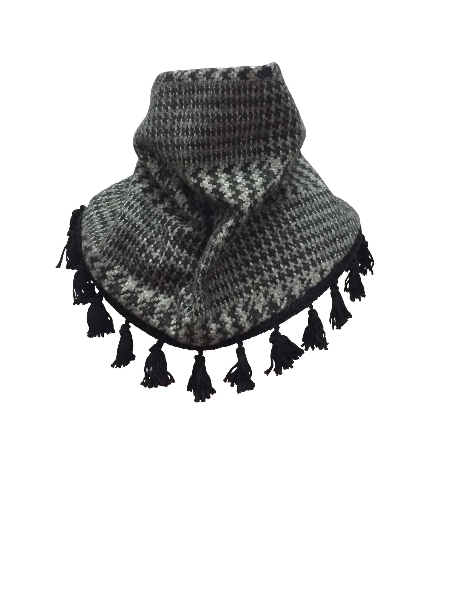 Grey Tweed Fringed Scarf For Boys And Girls