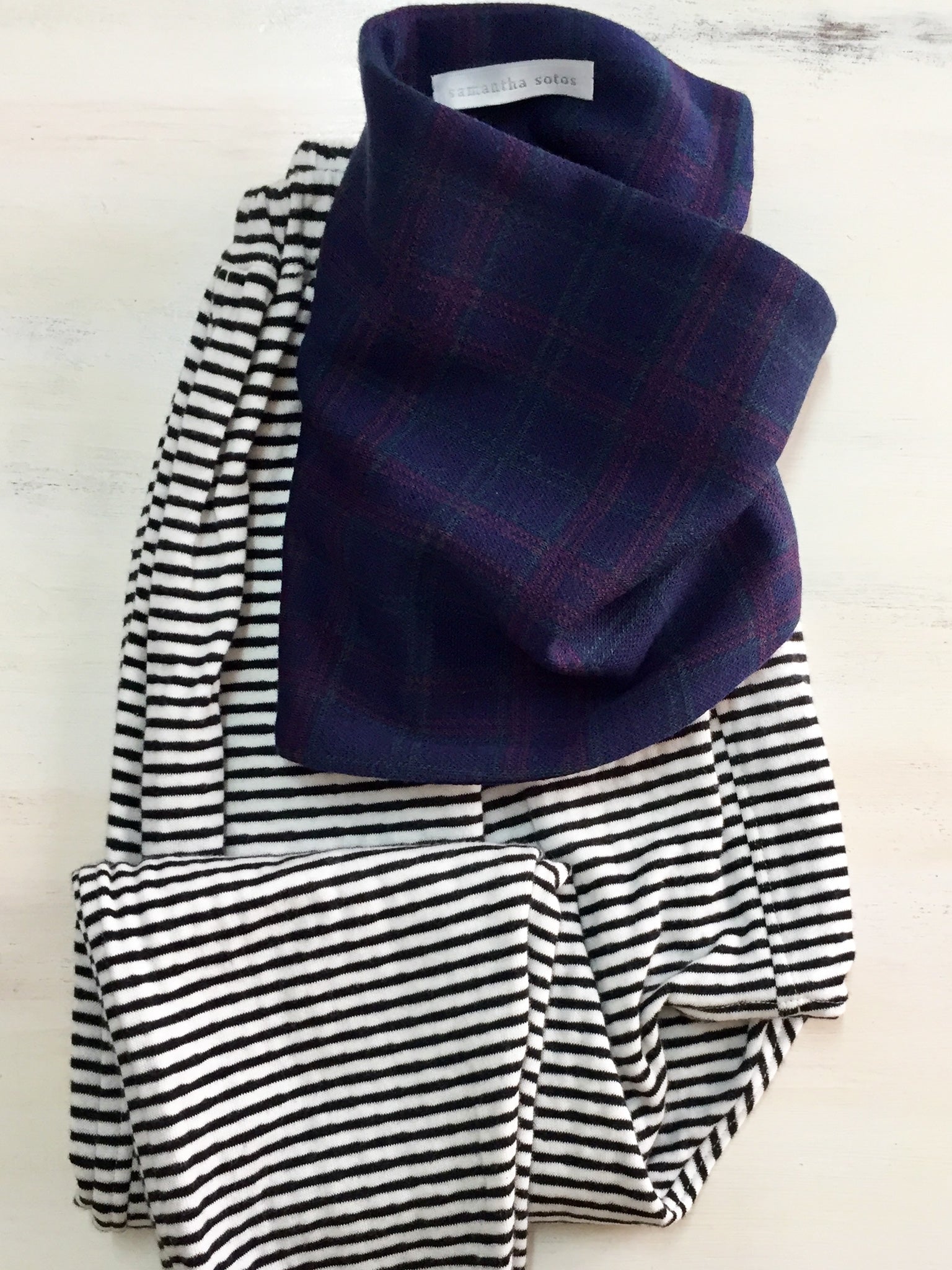 Navy Checkered Scarf For Boys And Girls
