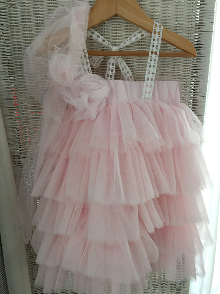 Baby Pink Layered Tulle Dress