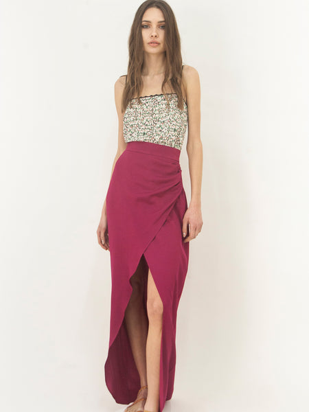 Violet Wrap Long Evening Skirt