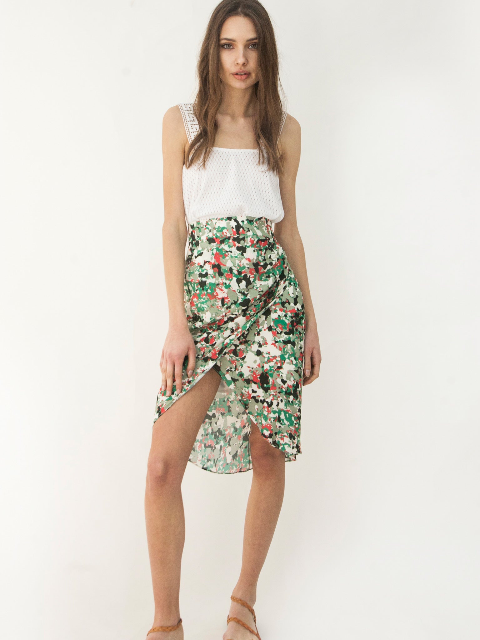 Sweet Camouflage Wrap Skirt