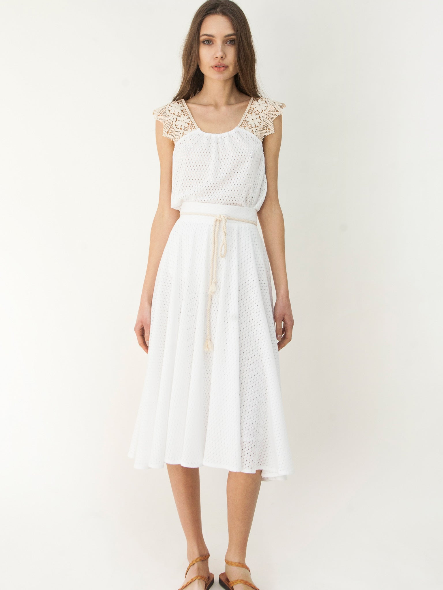 Grecian Dare To Flare Skirt White